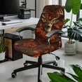 thumbnail image 2 of FKELYI Maple Leaf Elk Deer Print Office Chair Cover Stretch Fabric Computer Chair Cover Removable Anti-Dust Gaming Chair Slipcover Protector for Boss Chair Decoration, Small, 2 of 6