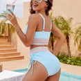 thumbnail image 3 of 2025 Bikini Taille Haute Fendu pour Femmes avec Coussin de Poitrine et Bretelles Réglables, 3 of 5