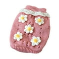 thumbnail image 2 of Dog Sweaters for Small Dogs Girl Daisy Style Plush Round Neck Flowers Sweater Autumn Winter Warm Puppy Girl Fleece Sweater for Small Medium Dogs, 2 of 8