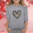thumbnail image 2 of Gunia Valentines Shirts For Kids Boys Girls 3/4 Sleeve Love Heart Graphic Crew Neck Casual Breathable Soft Valentine'S Day T-Shirt Toddler Tee Tops 3-14 Years Grey, 2 of 4