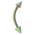 thumbnail image 1 of Eyebrow Ring Curved Barbell Anodized G5 Solid Titanium 16G Cartilage Rook Daith, 1 of 10