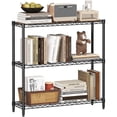 thumbnail image 2 of Homeiju 3-Tier Kitchen Storage Shelf, 29.8" Wide Adjustable Standing Metal Shelving Unit with Removable Wooden Boards, Heavy Duty for Pantry, Bathroom, Garage, Entryway, Plant Stand, 2 of 5