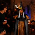 thumbnail image 4 of Sound Activated Halloween Yellow Witch Prop, LED Glowing Light Up Spooky Witch Figure, Realistic Scary Decor For Indoor House Bedroom Halloween Party Haunted House Holiday Display, 4 of 4