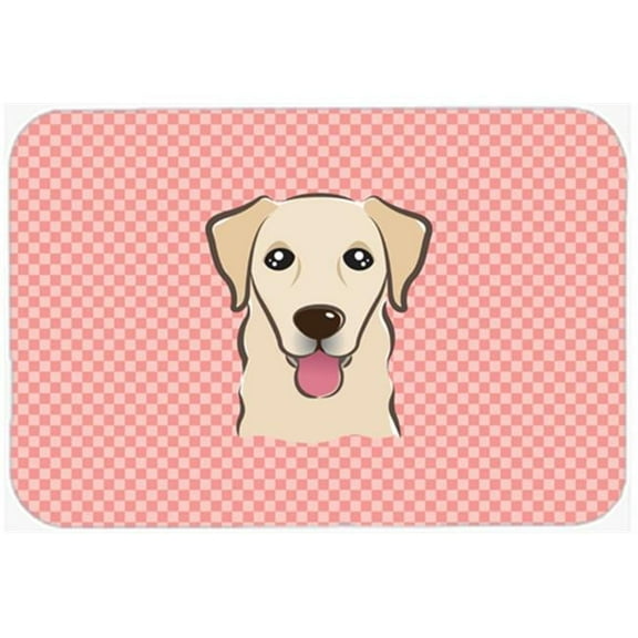 Checkerboard Pink Golden Retriever Mouse Pad, Hot Pad Or Trivet, 7.75 x 9.25 In.