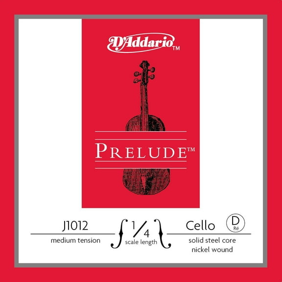 D'Addario Prelude Cello D String 1/4 Size