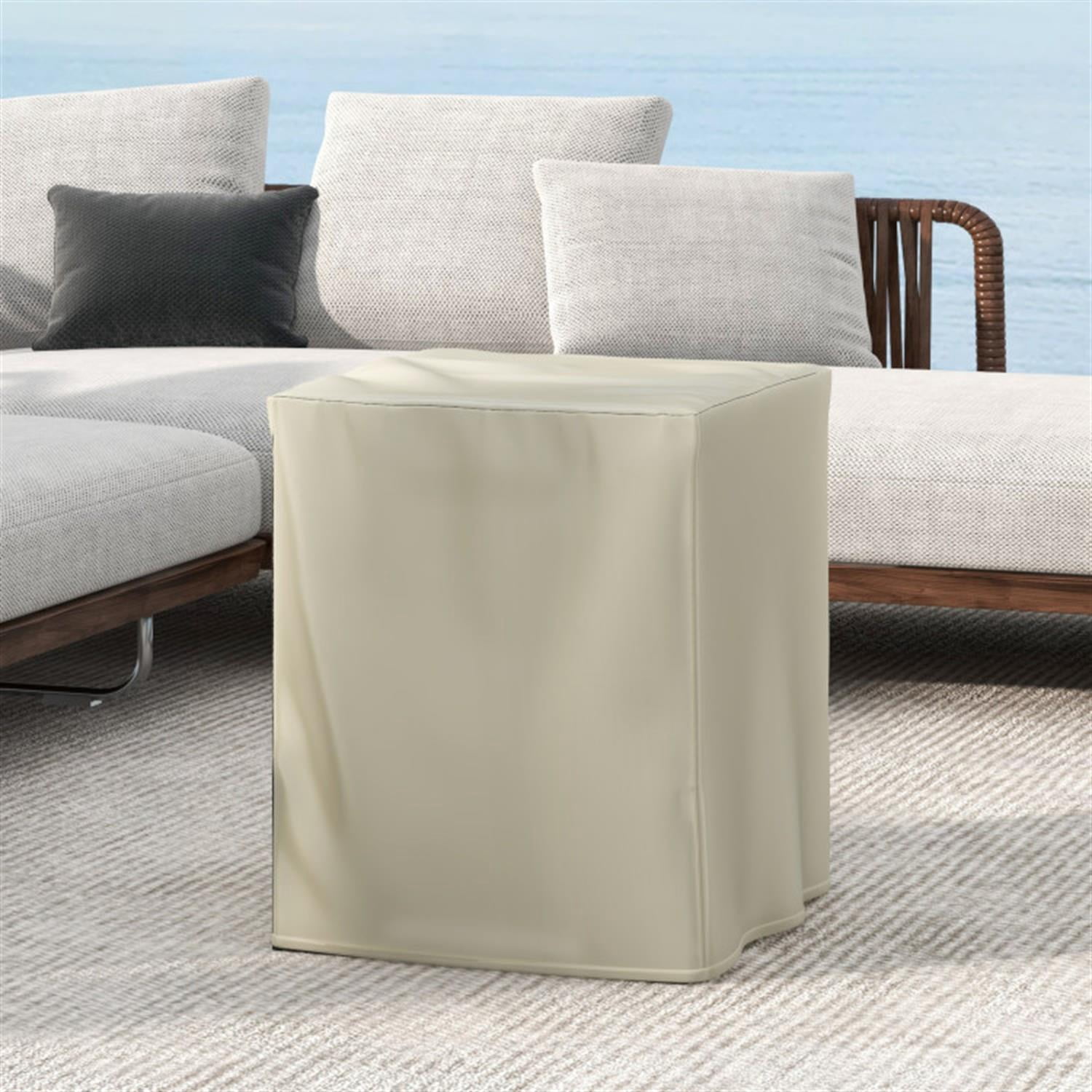 Demi Bonn Propane Tank Cover Table with Hideaway Tank Holder and Lava Rocks, 50 000 BTU Fire Pit Table Set, Gray