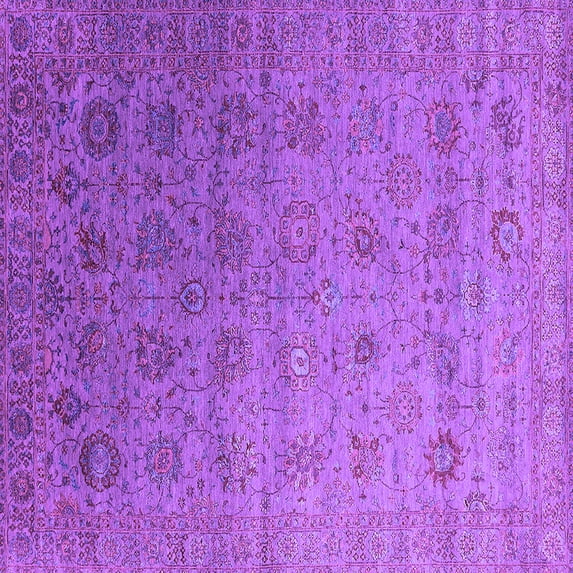 Ahgly Company Indoor Square Oriental Purple Industrial Area Rugs, 4' Square