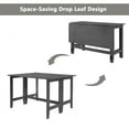 Farmhouse Drop Leaf Dining Table, Wood Extendable Table Drop Leaf