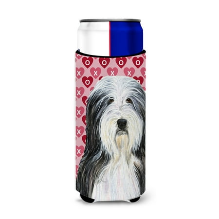 

Caroline s Treasures SS4497MUK Bearded Collie Hearts Love and Valentine s Day Portrait Ultra Hugger for slim cans Slim