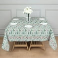 thumbnail image 3 of Light Blue Christmas Tree Pattern Square Tablecloth,Waterproof Square Table Cover,Wipeable Spillproof Washable Table Cover for Home Kitchen Party Decor 60"x60"(152x152cm), 3 of 6