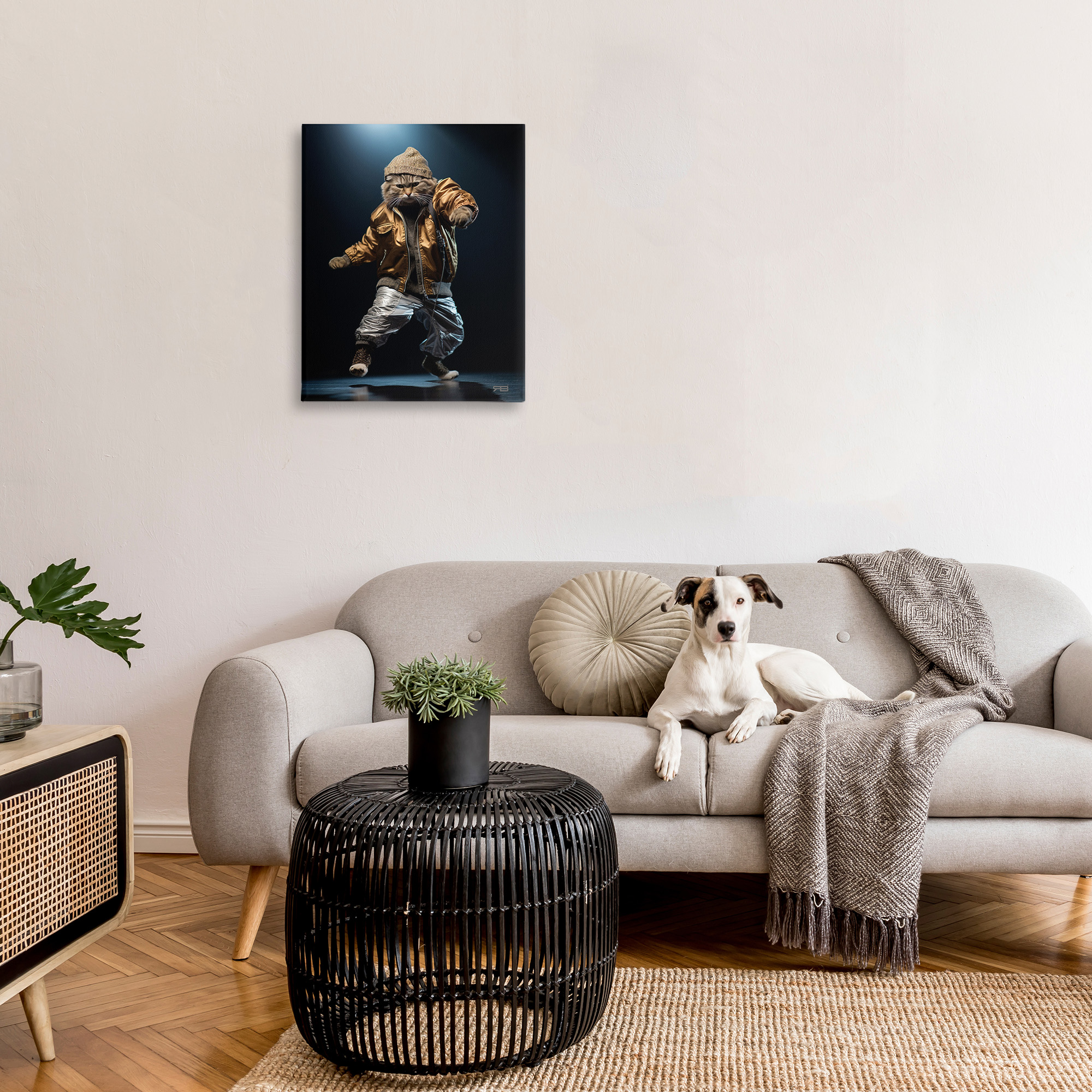 Stupell Industries Urban Dancer Cat Animals & Insects Painting Gallery Wrapped Canvas Art Print Wall Art, 24 x 30