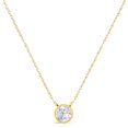thumbnail image 2 of AGS Certified 10K Yellow Gold 1/10 Cttw Bezel Set Round Diamond Solitaire 16-18" Adjustable Pendant Necklace (I-J Color, SI1-SI2 Clarity), 2 of 7