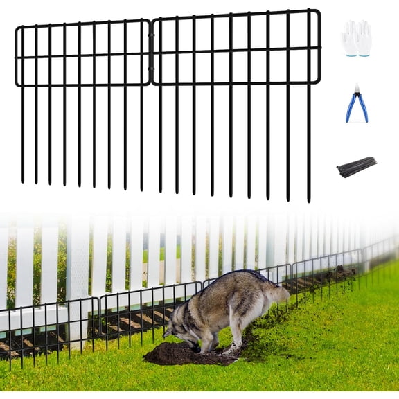 30 Panels No Dig Fence, Animal Barrier Fence, 13in(H) x 30ft(L) Fence Barrier for Bottom, Rabbit Fencing for Garden, Dog Fences Barrier, Rustproof Metal Fences Border for Outdoor