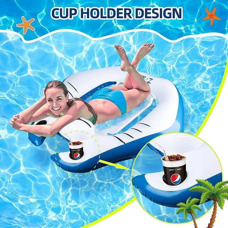 Sprifallbaby Pool Lounger Float for Adult Kid Shark Shape Mesh