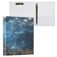 thumbnail image 3 of WOBOGO Lacy Night Sky File Folders Extra Large Capacity to Hold 200 Sheets of Documents Hard Shell Ring Binder for School Home Office, 3 of 10