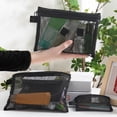 thumbnail image 3 of Joernso Makeup Bag See-throgh Zipper Closure Large Opening Portable Lightweight Commute Travel Makeup Bag Earphone Key Stoarge Mesh Pouch Toilet Bag, 3 of 7