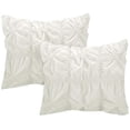 thumbnail image 4 of Chic Home Halpert 6 Piece Comforter Set Floral Pinch Pleated Ruffled Designer Embellished Bed Skirt and Decorative Pillows Shams Included, Queen, White, 4 of 5