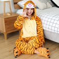 thumbnail image 3 of Conjuntos de pijamas de unicornio para mujer, ropa de dormir de franela con animales bonitos, camisón de Tigre y gato para invierno, 3 of 5