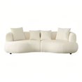 thumbnail image 2 of Kevinplus 102.36" Mid Century Modern Sectional Curved Sofa Couch for Living Room,Apartment,White, 2 of 7