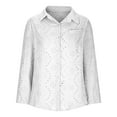 thumbnail image 5 of Womens Long Sleeve Shirts Button Up Plus Size Polka and Linen Buttoned Round Neck Loose and Comfortable Long Sleeved Top, 5 of 7