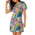 thumbnail image 2 of Fotbe Cartoon Marine Animals Pattern Women's Cotton Nightgown Sleepwear Short Sleeves Shirt Casual Print Sleepdress, 2 of 6