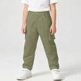 thumbnail image 2 of CONZONE Kids Boys Cargo Pants Outdoor Hiking Pants For Child Buttons Solid Color Wide Leg Jogger Trousers With Pockets, 2 of 7