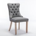 thumbnail image 7 of Modern Dining Chairs Set of 2, High-end Tufted Contemporary Linen Upholstered Dining Chair with Soild Wood Legs Legs and Nailhead Trim for Dining Room Kitchen Vanity Patio, Gray, 7 of 7