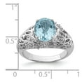 thumbnail image 3 of Sterling Silver Rhodium Sky Blue Topaz & Diamond Ring, 3 of 5