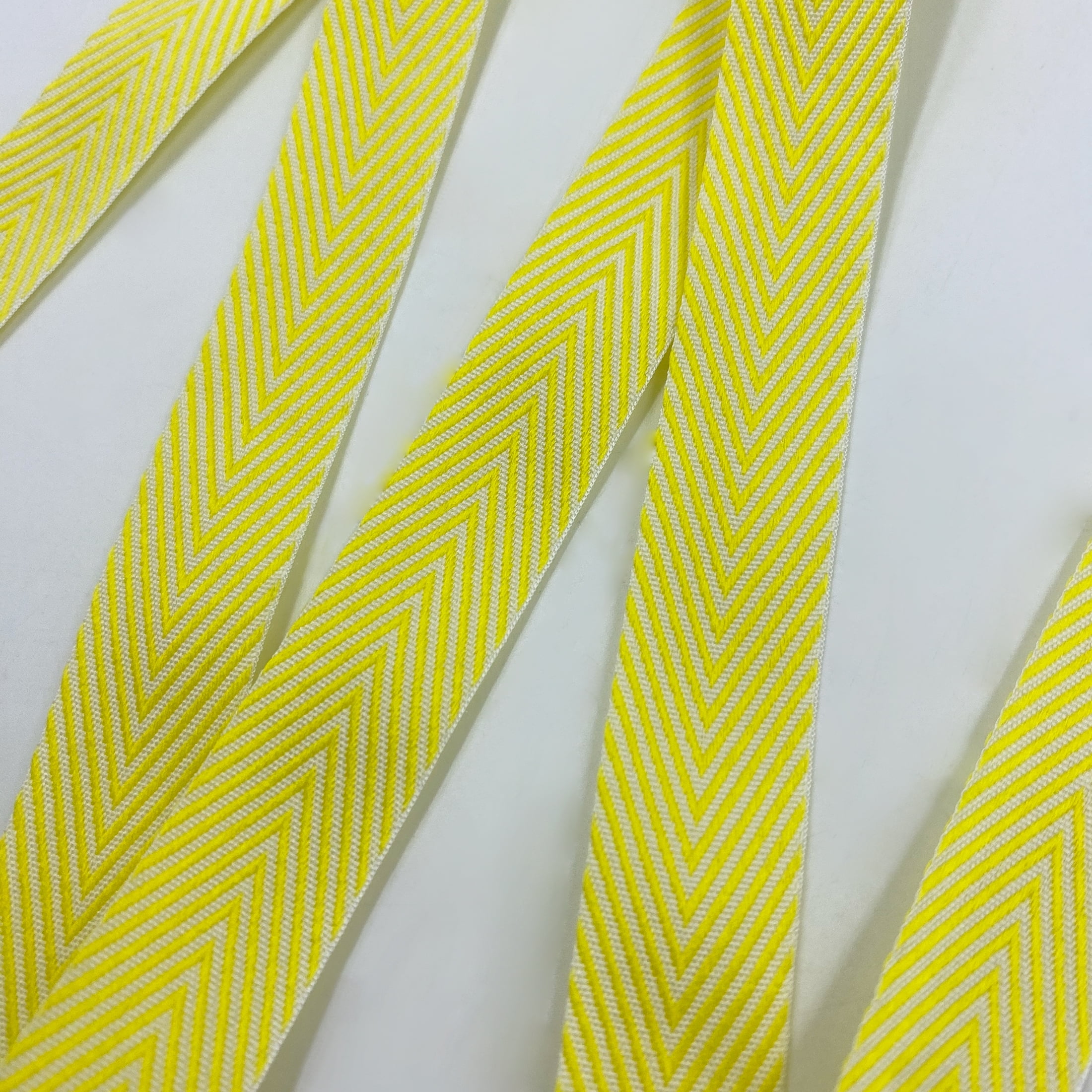 Twill Chevron Stripe Ribbon 3/4" X 30yd - Yellow