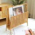 thumbnail image 3 of Unique Rattan Magazine Storage Basket Stylish Rattan Woven Magazine Storage Basket Organization Rack For Any Space, 3 of 9