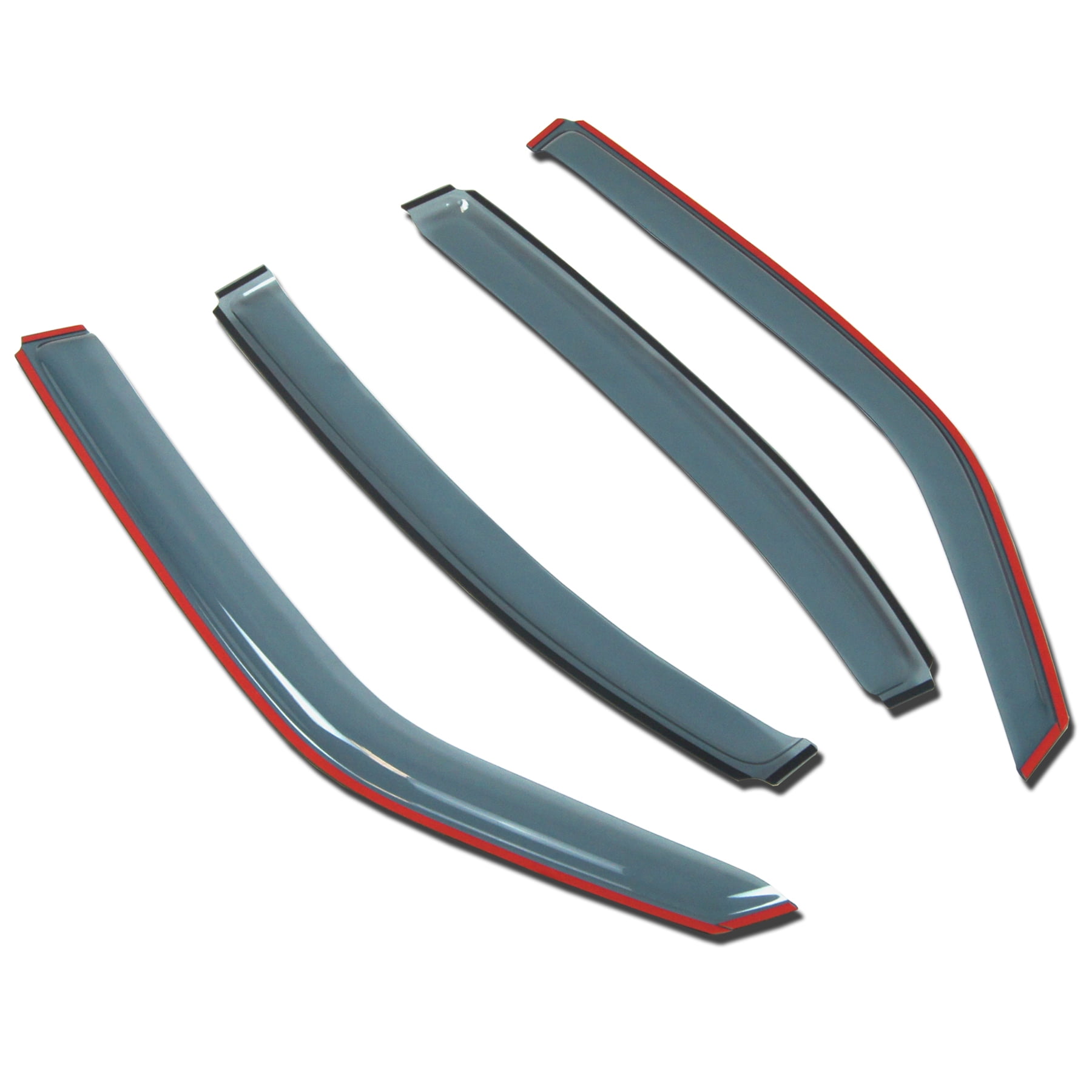 TuningPros LGWV-052 Out-Channel Window Visor Deflector Rain Guard Light Grey 2-pc Set