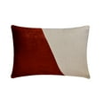 thumbnail image 4 of The HomeCentric Decorative Rust Pack of 2,12"x22" (30x55 cm) Lumbar Pillow Cover, Velvet Patchwork & Color Blocking Oblong Pillow, Patchwork Pattern Modern Style - Velutinous Rust, 4 of 10