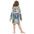 thumbnail image 7 of FORMRS Niños Bathrobe Unisex Hooded Robe Soft Plush Pajamas Sleepwear, Size 7-9T, Colorful Seaside, 7 of 7