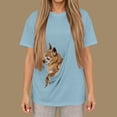 thumbnail image 2 of Xcmzpl Women's Pet Pouch T Shirts Short Sleeve Pouch Kitten Puppy Carrier Tops Crew Neck Pet Kangaroo Pocket Summer Animal Holder Top, 2 of 6