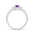 thumbnail image 2 of ANGARA Natural 0.4 Ct. Amethyst with Diamond Classic Ring in 14K White Gold for Women (Ring Size: 12), 2 of 9
