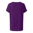 thumbnail image 5 of VERUGU Womens Tops Short Sleeve T-Shirt Leopard Print Tee Loose V-Neck Shirts Dailywear Blouse Purple XXL, 5 of 5