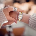 thumbnail image 3 of Reloj de acero inoxidable para mujer, reloj de cuarzo resistente al agua, reloj de pulsera de moda para mujer, reloj de vestir elegante, reloj deportivo digital de regalo., 3 of 5