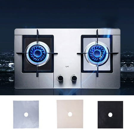 - 4pcs Gas Stove Top Burner Liner Cover Kitchen Clean Cloth Surface Protection Liner Cover Kitchen Cleaning Pad Black