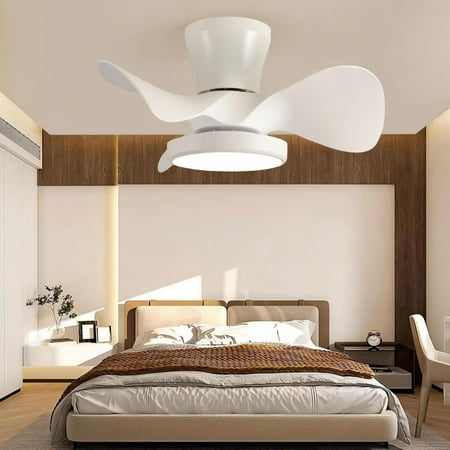 

WSYW Quiet Ceiling Fan with Light and Remote 22 Inch Flush Mount Ceiling Fan Dimmable LED 3 Color Temperatures Timer Reversible Blades for Bedroom Kitchen Living Room White