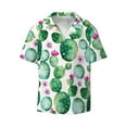 thumbnail image 2 of Lsque Cactus Plants print Men's Cuban Collar Short Sleeve Shirt Summer Beachwear Casual Button Down Fashionable Vacation Leisure Shirt-XX-Large, 2 of 7