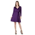 thumbnail image 2 of Womens V Neck Faux Wrap Belted Dress, 2 of 5