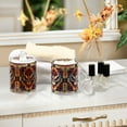 thumbnail image 4 of Yayeee 4 Pack Qtip Holder Bathroom Cotton Swab Canister with Lid Clear Dispenser Set, Beige Geometric Eagle, 4 of 6