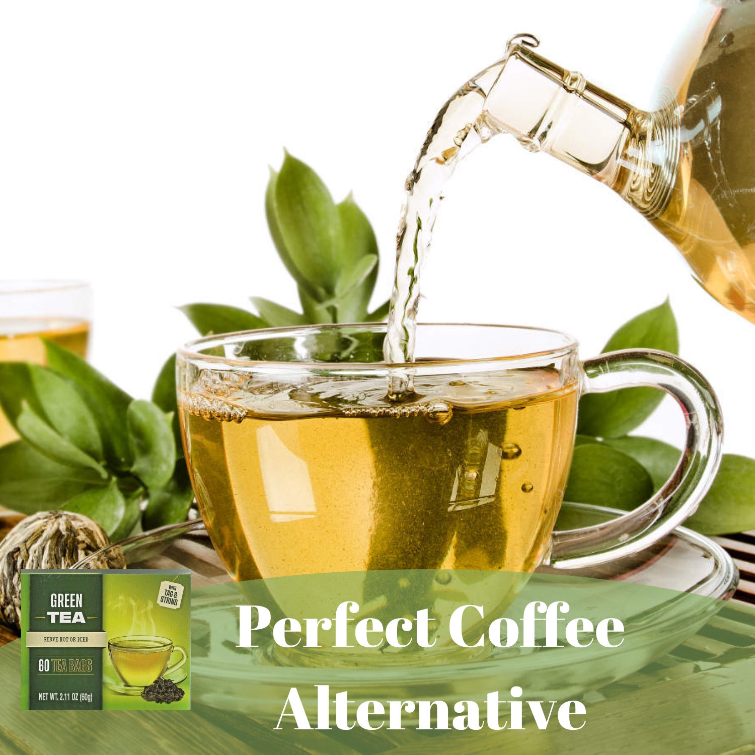 RGSB Natural Green Tea Bags 100% Organic Premium Tea with Fresh Flavor & No Artificial Ingredients Good Source of Antioxidant | Great For Digestion Natural Sleep Aid Tea Beverages 60ct.Box Pack of 4