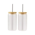 thumbnail image 2 of Hello Hobby Glass Tumblers with Bamboo Lids and Straws, Crafting, 18 fl oz, 2 Pack, 2 of 6