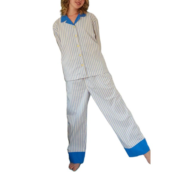 Women Y2k Pajama Set Striped Contrast Color Long Sleeve Sleepwear Lounge Sets Homewear Nightwear