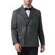 thumbnail image 1 of Blazers a rayas Lars Amadeus para hombres, chaqueta deportiva de solapa de pico, abrigo de negocios de doble botonadura, traje a rayas 2XL blanco oscuro, 1 of 6