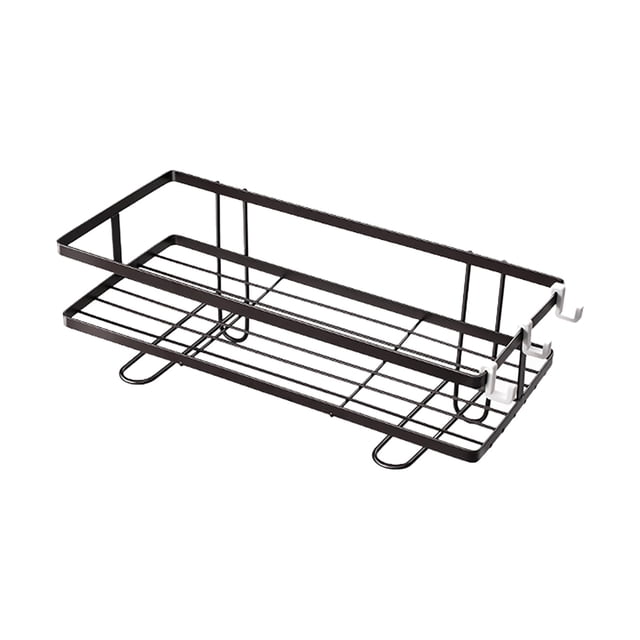 Bathroom Over The Toilet Storage Shelf With Hook Black Mesh Bracket Shelves Compact Design No Drilling No Screw Rack For Small Space Savers SIMPLE PROJECT