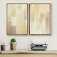 thumbnail image 3 of IDEA4WALL Framed Canvas Print Wall Art Set Tan Paint Stroke Collage Landscape Digital Art Decor Retro Pastel Abstract Artwork Contemporary for Living Room, Bedroom, Office - Natural 16"x24"x2, 3 of 5