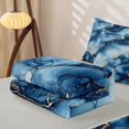 thumbnail image 5 of Homewish Blue Marble Zipper Twin Comforter Sets with Fitted Sheet and 2 Pillowcases,Gold Metallic Zipper Bedding Set,Light gray Reversible,4 Pieces, 5 of 7