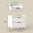 thumbnail image 3 of HOMCOM Bedside Table, Nightstand with 2 Drawers for Bedroom, White, 3 of 10
